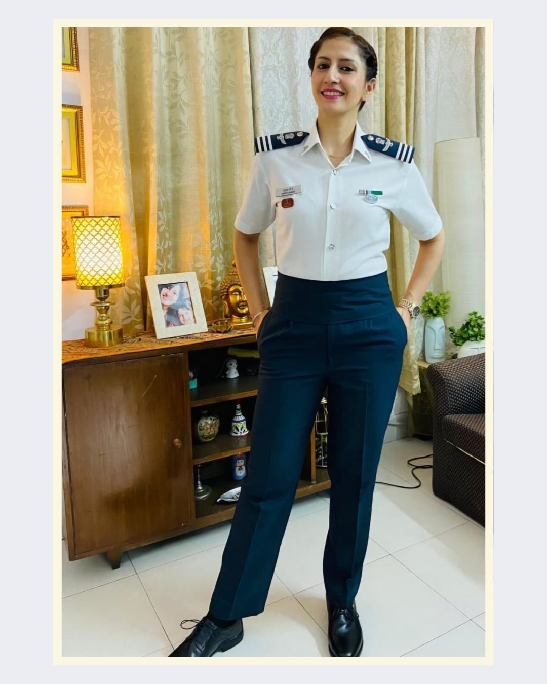 Dr. Amrita Singh in Air Force formal dinner dress uniform