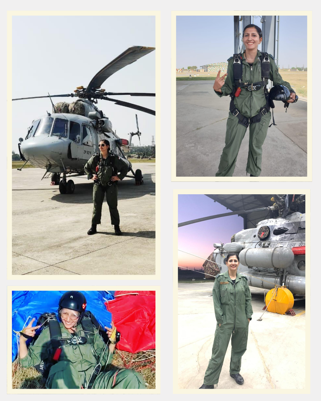 Dr. Amrita Singh in parajumping suit — Para Badge recipient